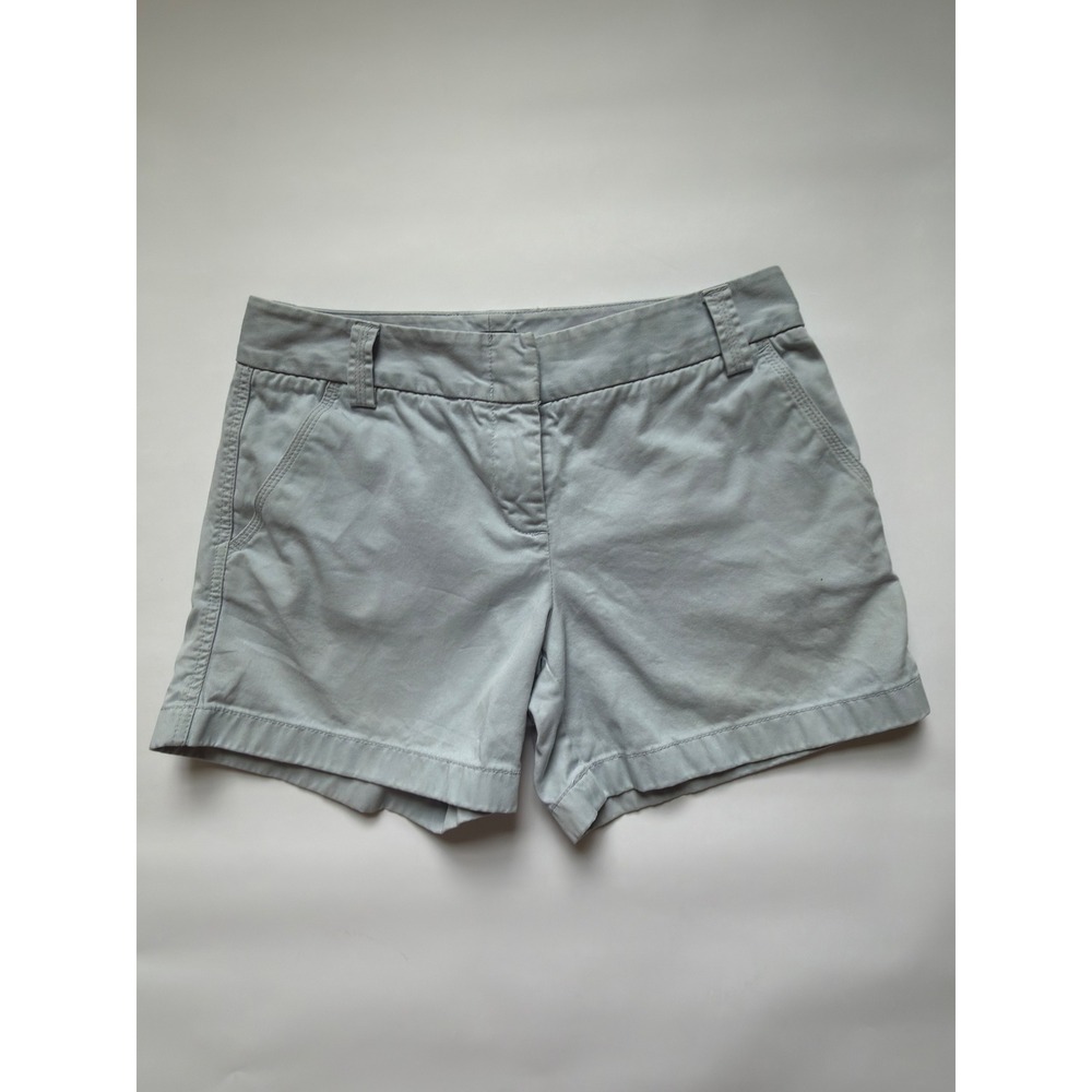 J.Crew City Fit Chino Shorts Womens 6 Light Blue Cotton Twill Low Rise 3 Inseam